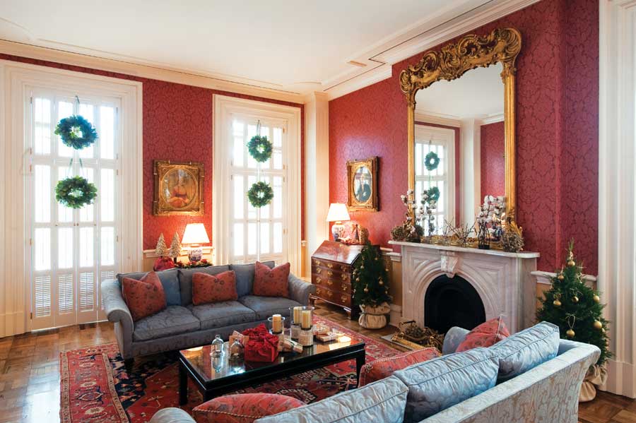 The Jackson Conference Room celebrates our nation's abundant natural resources with cotton buds, live holiday trees from a local garden center, and Seeds of Joy wreaths made with organic, wild-harvested fir, salal and eucalyptus.